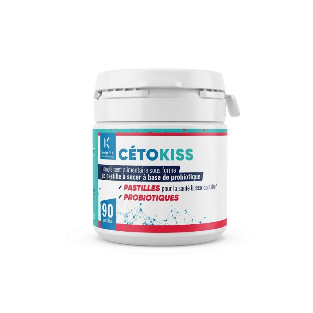 CETOKISS® Probiotique Bucco-Dentaire Menthe | 1 Milliard UFC HOWARU® | Haleine Fraîche & Gencives Saines | Sans Sucre | 90 Pastilles - Cure 3 Mois | Équilibre de la Flore et du Microbiote Buccal