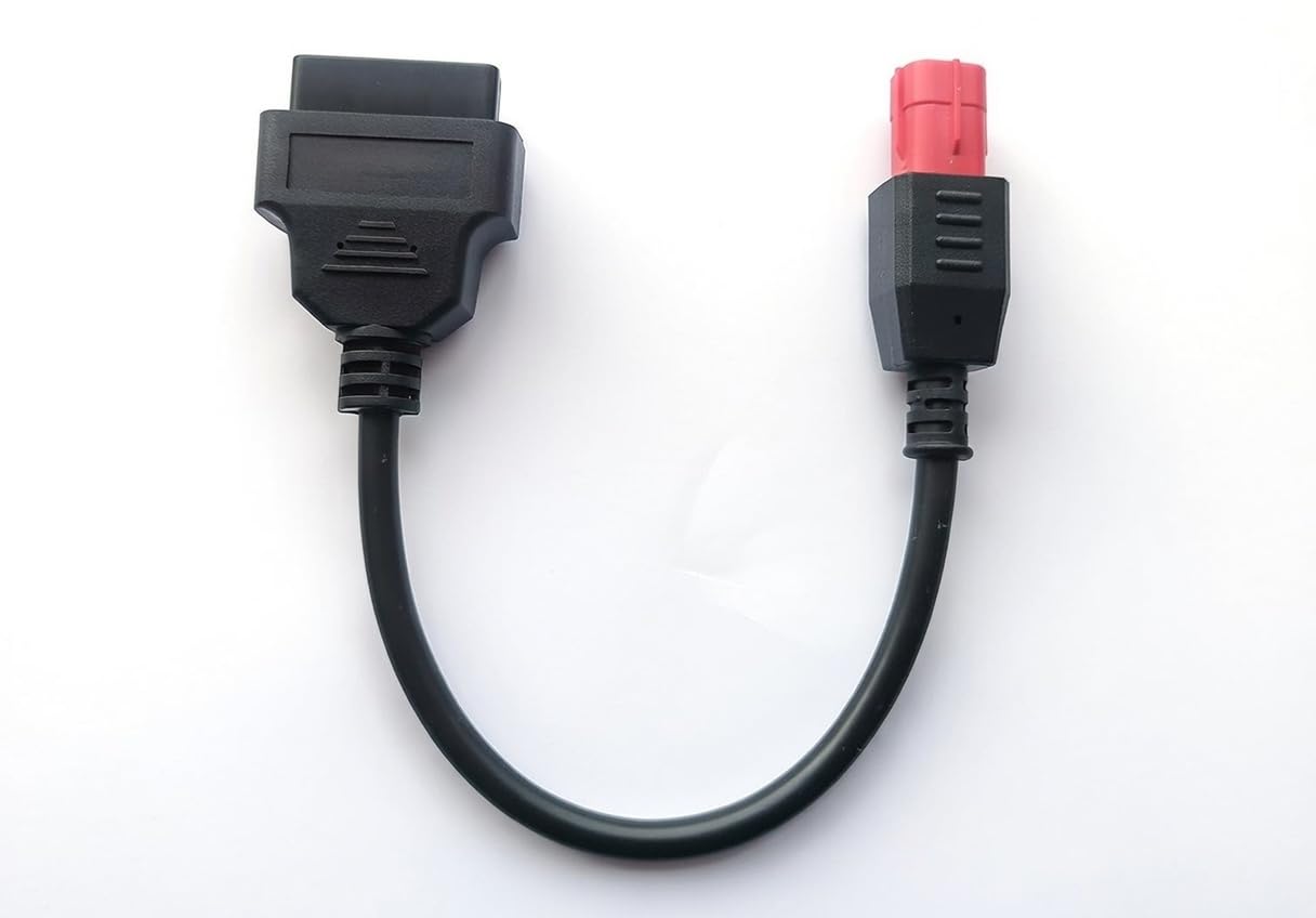 Euro 5 su OBD2 - Cavo adattatore per moto diagnostica 6 poli a 16 pin, cavo canbus per dati dal vivo e lettura di codici di errore, Plug & Play