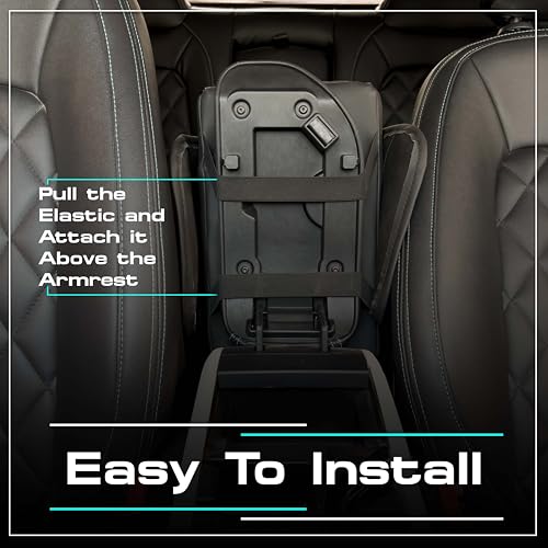 Image of Carigiri Nappa Leatherette,Foam ComfiRest Pro Car Armrest Cushion with Cup Holder| Arm Cushion| Universal for All Cars|Armrest with Mobile Holder (Black,Utility Pockets,Dual Cup Holder,Mobile Holder)