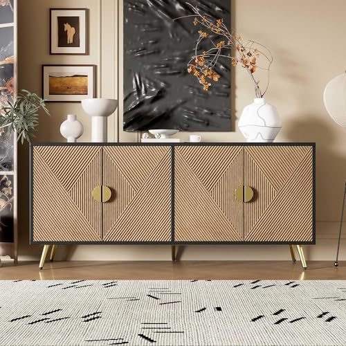 WASAGA Buffet avec Texture en Relief 160 cm, Armoire avec Quatre ...