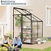 Takywep 4x4FT Lean to Greenhouse Kit for Outdoors, Small Walk-in Greenhouse with Polycarbonate Panels, Adjustable Roof Vent Window, Sliding Door Patio Grow House, Winter Garden Plant Shelter #4