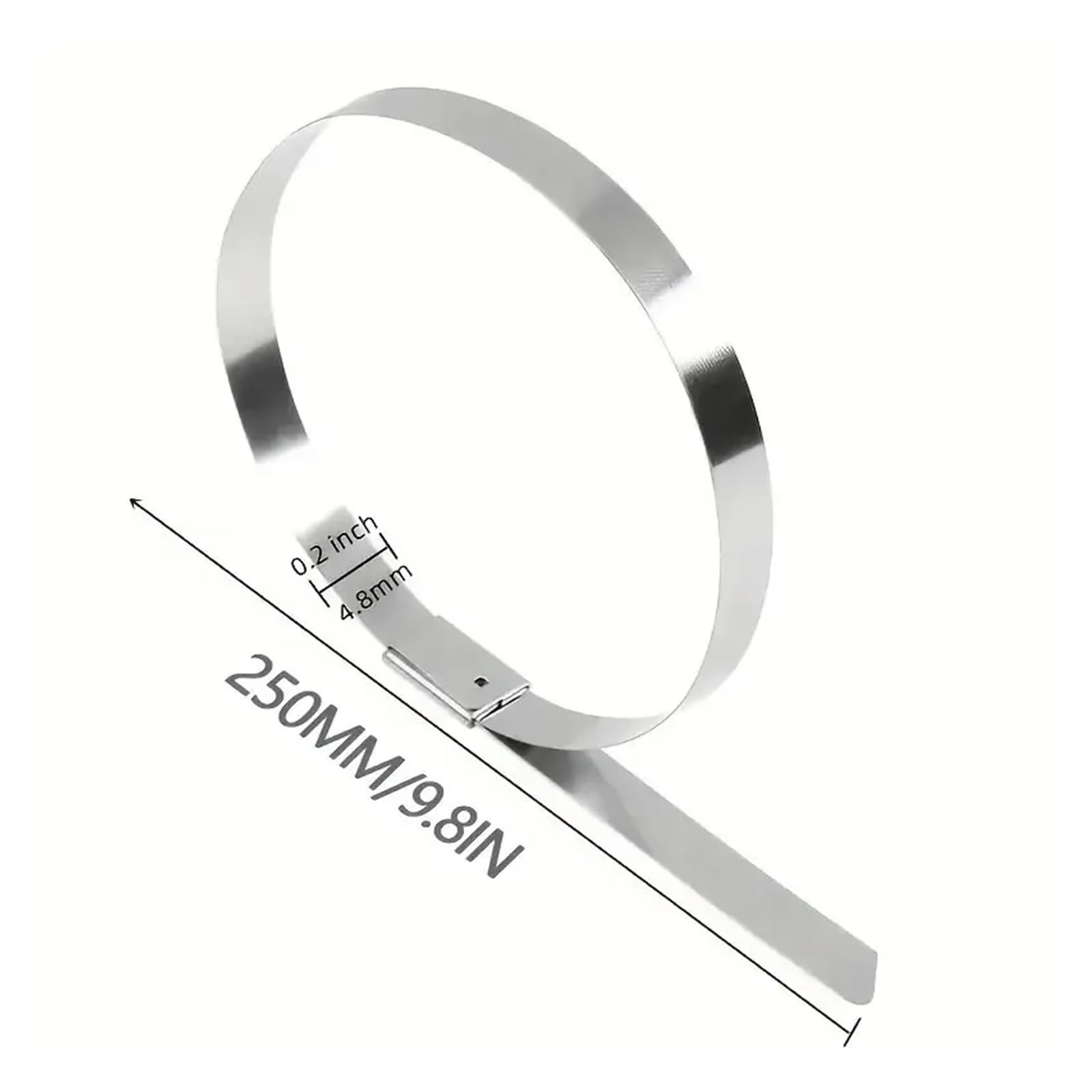 100/50 pezzi fascette stringicavo in acciaio inossidabile da 4,6 mm, fascette stringicavo autobloccanti resistenti, fascette stringicavo multiuso in metallo for scarico per fili, cavi(100pcs,4.6x250mm