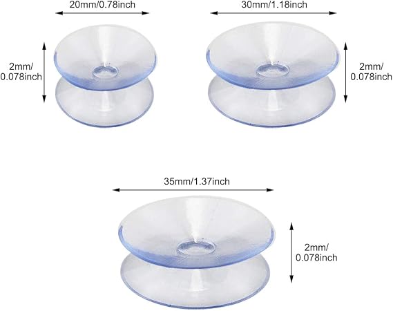 EKDJKK 10 Pack Double Sided Suction Cups, Clear Suction Cups, Glass Table Top Bumpers, Glass Table Top Spacers, Window Hanger Suction Cup for Home Kitchen Glass Table Top Organization (0.8 Inch)