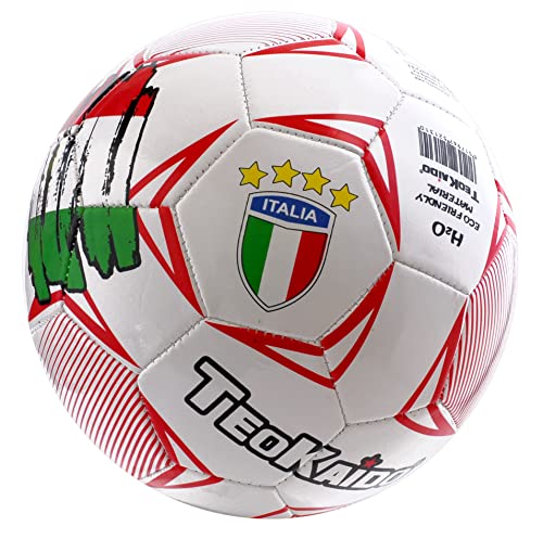Balón De Fútbol De Entrenamiento O Partido Medida 5 Brillante Italia (Color dominante: Blanco)