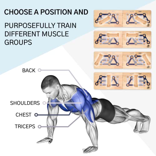 Woden Push-Up Board, Push-Up Sports Equipment, Home Training Equipment, Foldable Strength Training Equipment, Chest, Triceps, Shoulders, Back Muscle #TOP5