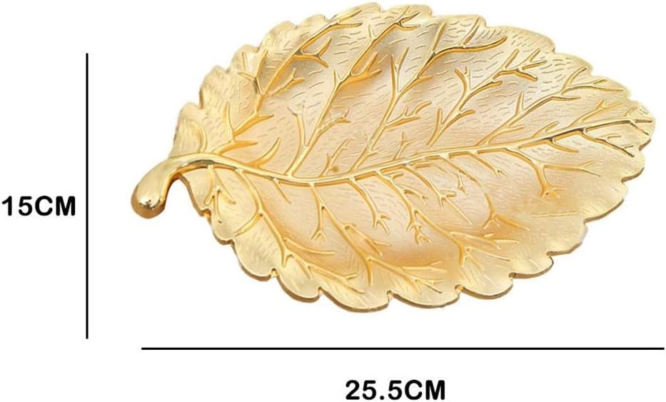 FMURY Metal Dried Fruit Plate Leaf Shape Plate Necklace Jewelry Display Tray Crafts Jewelry Organizer Nordic Tabletop
