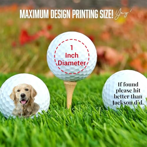 Image of Personalized Golf Gifts for Men, Custom Text or Logo Golf Ball, Golf Lovers | Fuuny Golfballs, Customized Gift for Christmas, Wedding, Golfers, Dads, Boyfriend, Groomsmen, Retirement
