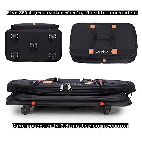 Ailouis 36 Inch Expandable Extra Large (XXL) Wheeled Travel Duffel Luggage Bag (Black B)