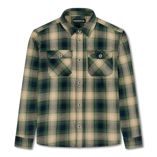 Raven & Finch Men's Flannel Shirts, Medium, Green
