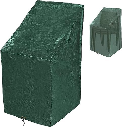 RICHIE Gartenstuhl-Abdeckung, Outdoor-Terrassenstuhl, wasserdichte Abdeckung zur Aufbewahrung, neigbare Gartenstuhlabdeckung, UV-Schutz, Möbelabdeckung Grün(68x96x110/150cm)