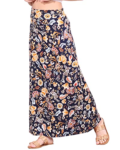 Image of Popana Long Maxi Skirt for Women, Flowy Long Skirts for Women | High Waisted Soft Trendy Rayon, Sundress Convertible Skirt, Long Length Bodycon Maxi Skirt, Petite and Plus Size