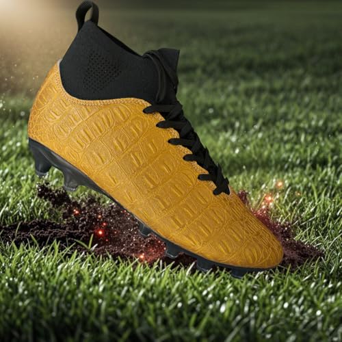 Soccer Cleats High-Top Outdoor Non-Slip Football Shoes Protection Lightweight for Firm Ground Training Breathable Fit (Size 6-13)4