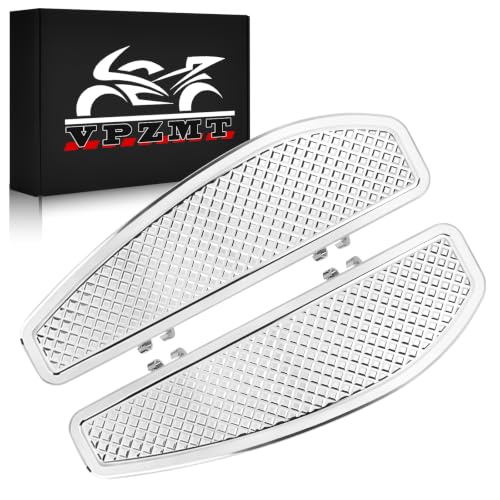 VPZMT Anti-Slip Chrome Stretched Driver Rider Floorboards Foot Board for Harley Touring Road King/Road Glide/Street Glide/Electra Glide/Ultra 1986-2025 Softail 1986-2017