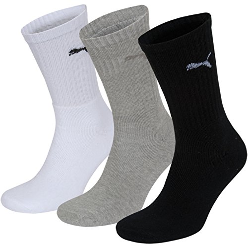 PUMA Sport 3p Calcetines, Multicolor (White/Grey/Black), 43-46 Hombre