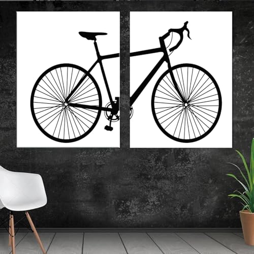 Peinture de vélo scandinave KEBIA, affiches noir et blanc 70x100 cm pour salon