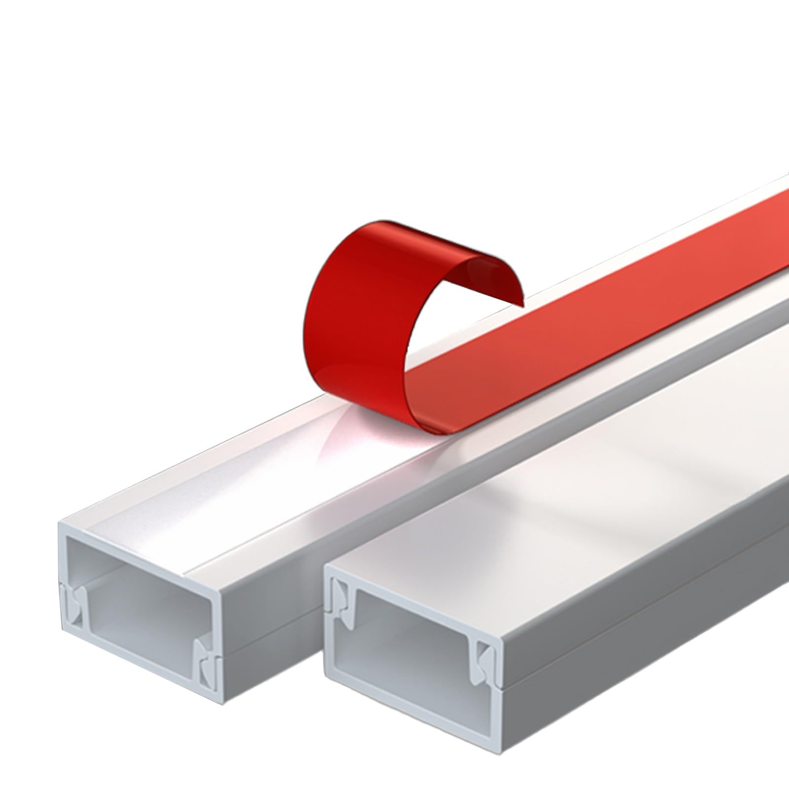Passe Cable Sol Flexible pour Organiser et Protéger Les Câbles, Passage de Cable Autocollantes pour Murs, Plinthes et Plafonds(White,Small)