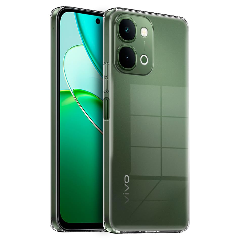 Image of Fashionury Crystal Clear Case for Vivo T5X 5G | Yellowing Resistance | Transparent TPU Silicone | Raised Camera Lips | Slim Transparent Cover