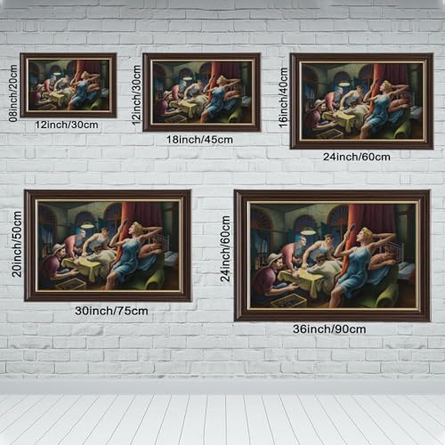 Toile Poker Night Thomas Hart Benton cadre à suspendre 50x76 cm - 2