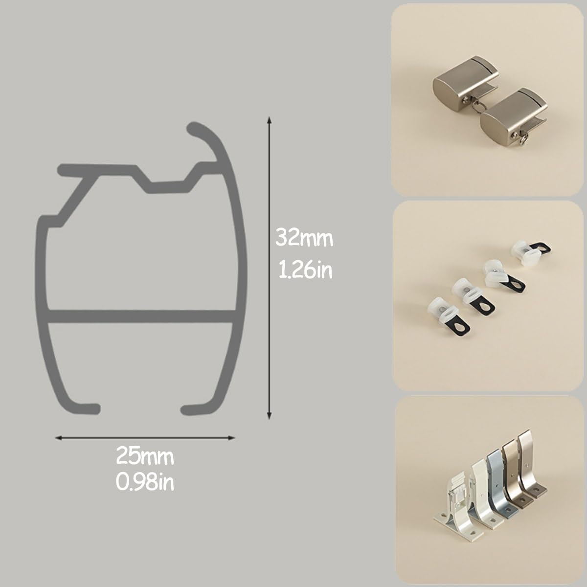 Montowany na suficie system podwójnych kurtyn, redukujące hałas, aluminiowe szyny do salonu i sypialni, eleganckie złote wykończenie, długość 320 cm, idealne do dzielenia pomieszczeń