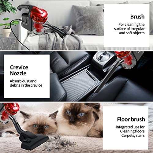 Efusvac Corded Vacuum Cleaner, 17Kpa Powerful Suction With 600W Motor, 4 In 1 Lightweight Handheld Stick Vacuum For Pet Hair Hard Floor And Carpet #TOP1