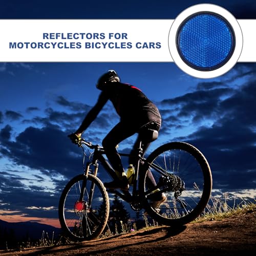 Image of PATIKIL Round Rear Reflectors, 10 Pcs Safety Reflective Warning Reflector Plastic Universal Motorcycle Reflector with M6 Screw Mount for Car Motorcycle Trailer Bike Bicycles Dirt, Blue