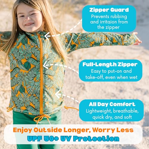 Image of SwimZip Girls' 3 Pc Swim Set w /Long Sleeve Rash Guard, Tankini & Shorts UPF 50+