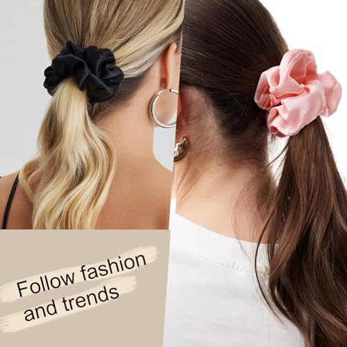Image of Hair Scrunchies for Women - Hair Ties No Damage Both for Thick Hair or Thin Hair Curl Hair No Crease Scrunchies Ponytail Holder No Hurt Your Hair