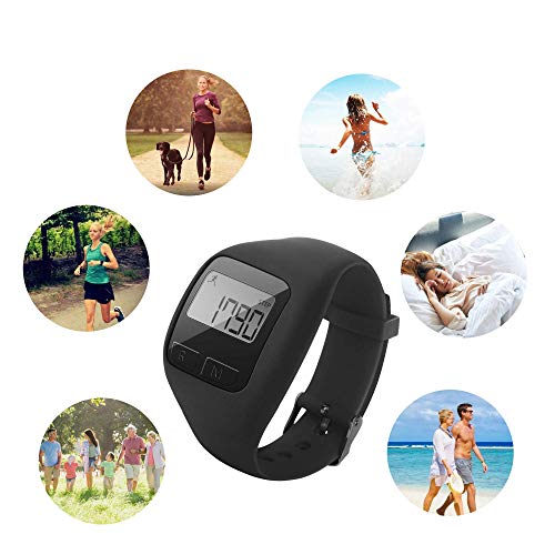 BATAUU Fitness Tracker, 3D Digital Watch Pedometer for Walking & Running, Simply Operation, Accurate Step Counter,Walking Distance Miles & Km, Calorie Counter, Activity Time (Black)