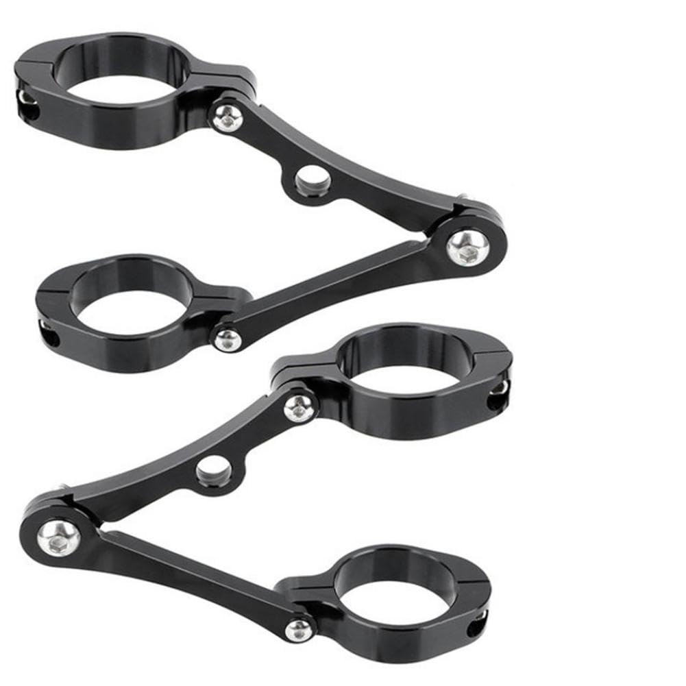 Vagaawraa Black Headlight Bracket Mount Clamp Compatible With Motorcycle Bobber Cafe Racer 39Mm-41Mm Fork Tube(Black)