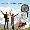 VOSO Multifunctional Luminous Clip On Carabiner Watch - Mini Quartz Watch Compass for Outdoor Activities (Silver with Black Frame) #1