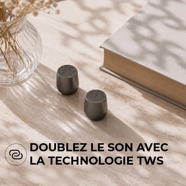 Mini enceinte Bluetooth Lexon Mino+ bronze portable pour smartphone - 4