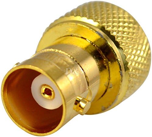 Premium BNC hembra Jack a SMA macho enchufe recto para adaptador coaxial RF oro