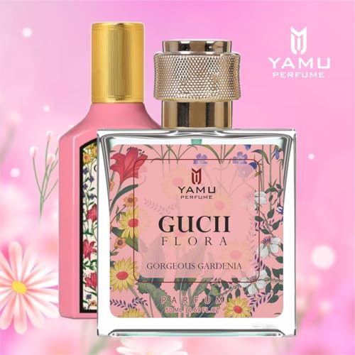Image of FLORA Gorgeous Gardenia Parfum for Women - Long Lasting Luxury Floral Fragrance | Floral Fragrance for Girl | Notes of White Gardenia, Jasmine & Pear Blossom - 50ml (Gucii Flora)