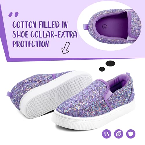 Image of K KomForme Boys & Girls Slip on Shoes, Toddler Canvas Walking Shoes | Lightweight, Comfortable
