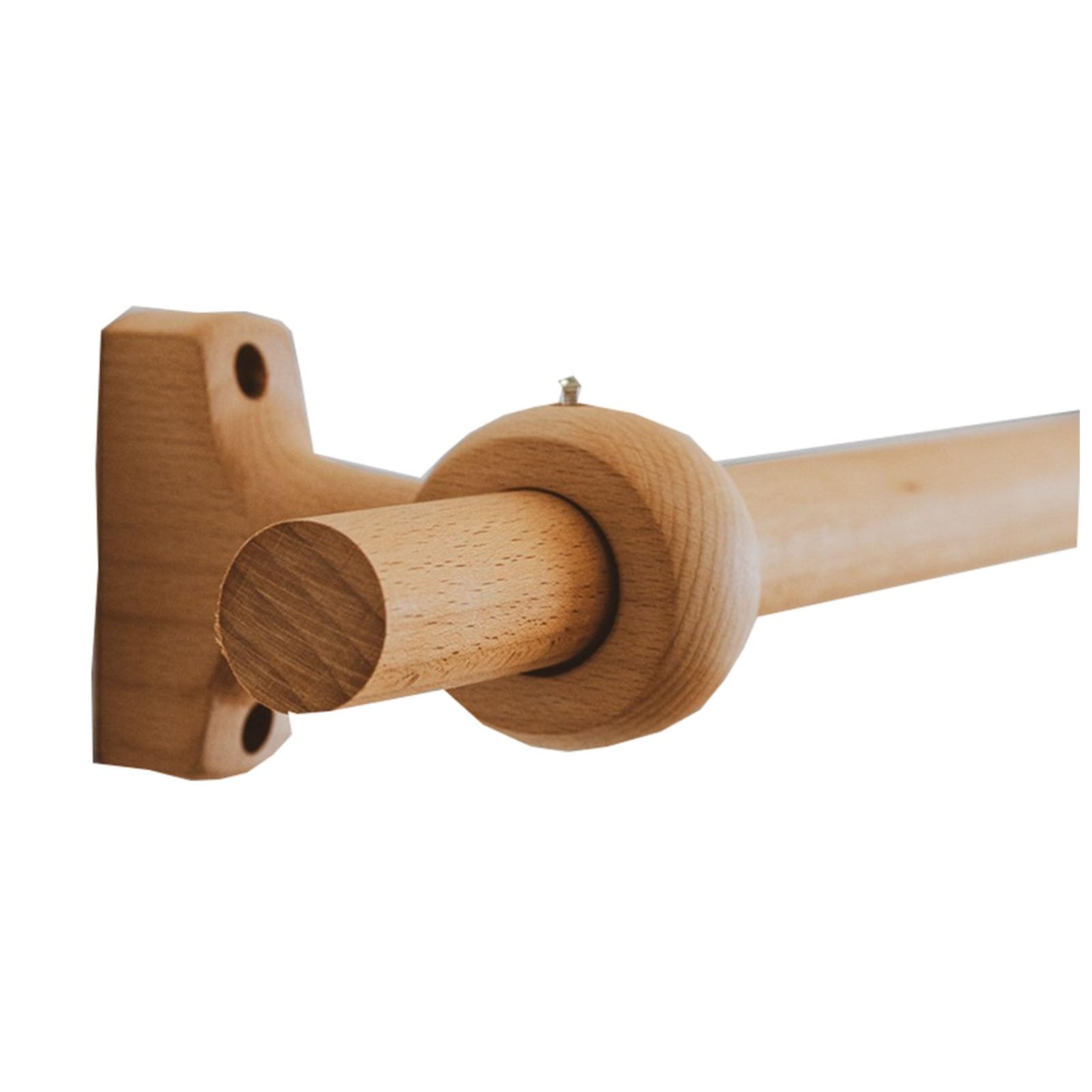 ZMTGLTG Juego De Barra De Cortina De Madera Maciza De Haya, Barra De Cortina De Madera De 50-150 Cm con Soporte Individual Cerrado, Estilo Hogareño, Una Pieza(50cm)
