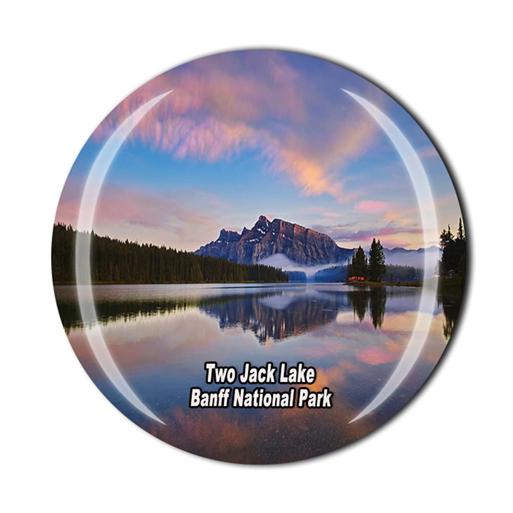 Timefly Canada Two Jack Lake Banff National Park Fridge Magnet Crystal Tourist Souvenir Gift Collection Refrigerator Magnetic Sticker