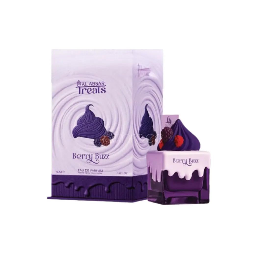 Berry Buzz – Eau de Parfum Femme 100 ml | Oriental Gourmand | Notes Fraise, Myrtille, Beurre & Vanille – Al Absar Treats