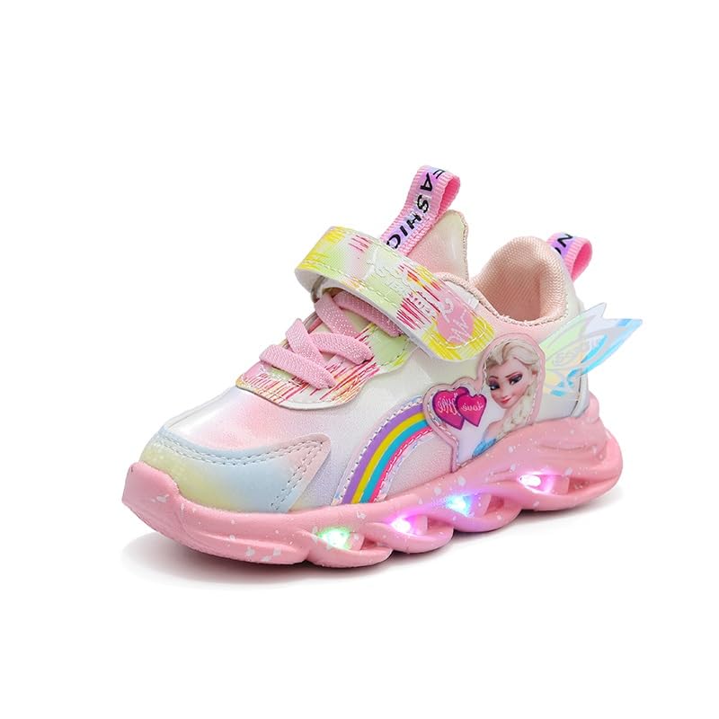 Kids' Luminous Light-Up Sneakers, Non-Slip & Breathable Girls Sport Shoes LED Flashing Running Trainer Indoor and Outdoor
