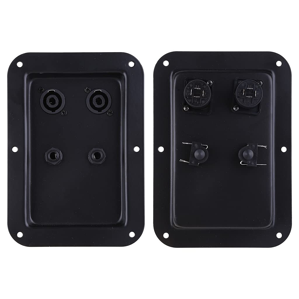 Diarypiece 4-Core Socket Jack Plate Terminal Binding Post, Dual Speakons Input PA DJ Speaker Cabinet Plate
