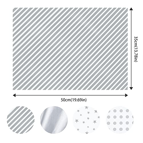 Image of Larcenciel 120 Sheets Metallic Silver Tissue Paper for Gift Bags, Gift Wrapping & Packaging, Glitter Gift Tissue Paper Bulk for Birthday Party Favor Decor DIY Fringes Shredded Fill Confetti,19.7x13.8