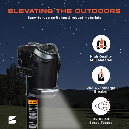 Bastion Distribution Black Sentinel Electric Trailer Jack with Cover – 3500 lb A-Frame Tongue Jack – Weatherproof Switches, LED Light, Manual Crank, 90 Degree Mount – No Stall, No Wobble, Easy Install by Bastion Distribution - Image 4