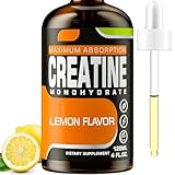 Creatine Monohydrate, Liquid Creatine for Muscle Mass, Strength, Glute, Booty & Endurance - Creatine for Women and Men with Hydrolyzed Collagen & Trehalose - 120 ml Creatine HCl (Lemon Flavor)
