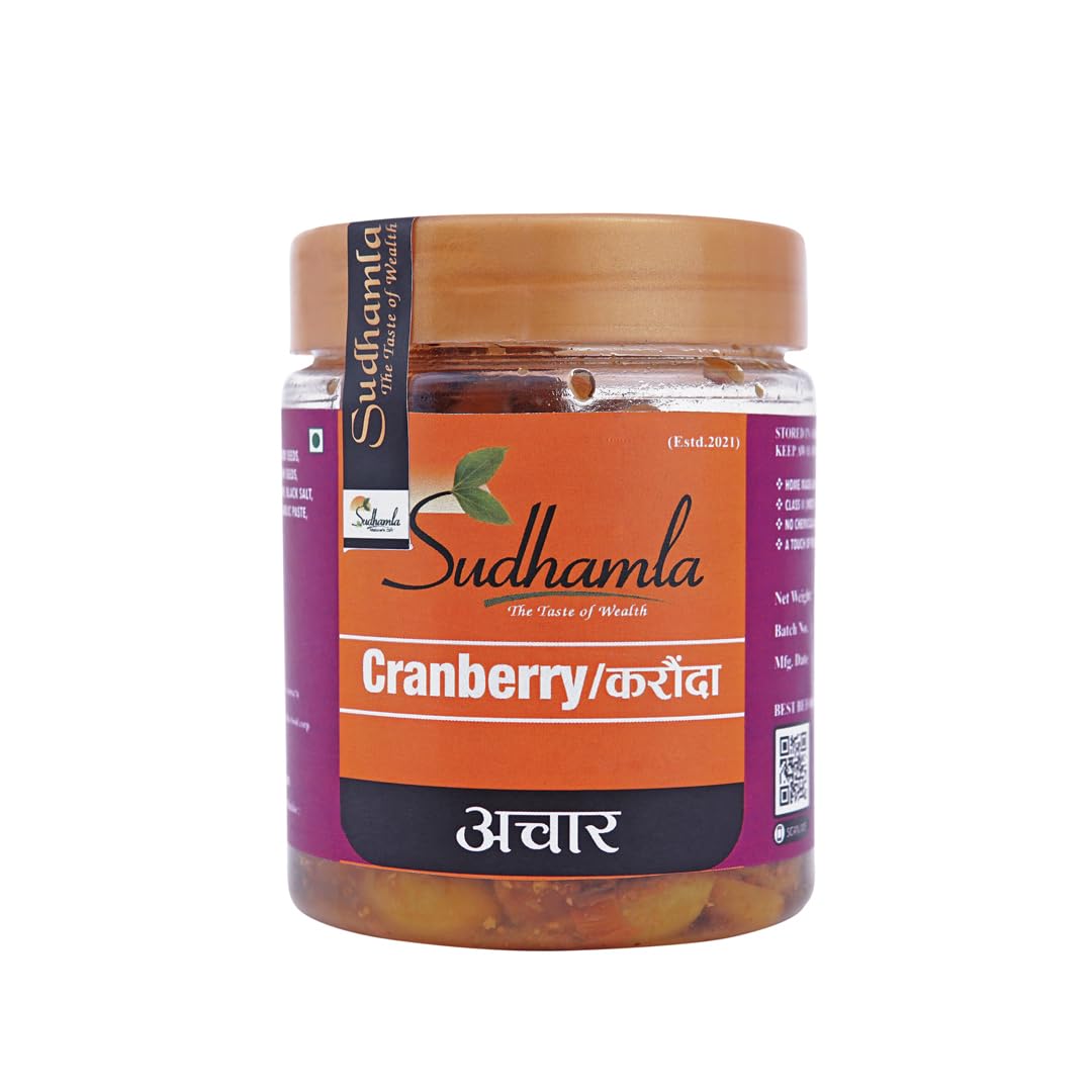 Sudhamla Cranberry Kalonji Pickle - 100 gm | Exotic Indian Fruit Pickles | Innovative Pickled Fruits | Less Oil Achar