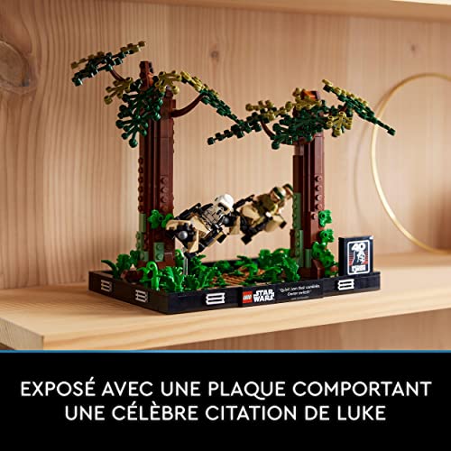 LEGO Star Wars Diorama de la Course-Poursuite en Speeder sur Endor - Maquette et Modélisme avec Luke Skywalker, Princesse Leia et Scout Trooper Plus Speeder Bikes - Collection Le Retour du Jedi 75353