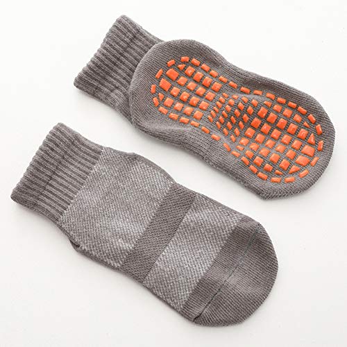 Esaroll Anti Skid Socks Toddler Boy 3 to 5 Years Trampoline Socks for Kids Bulk 4 Pairs Black Grey Brown Navy Blue