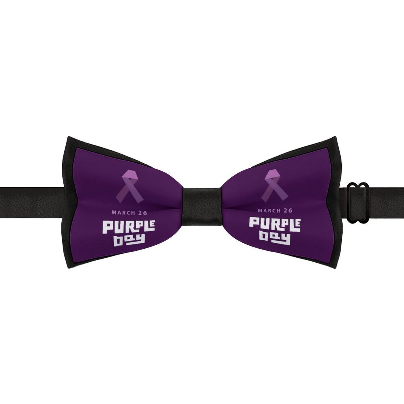 GoasNei Epilepsy Awareness Day 2023 Bow Tie for Men Adjustable Necktie Funny Tie Neck Ties for Weddings Party
