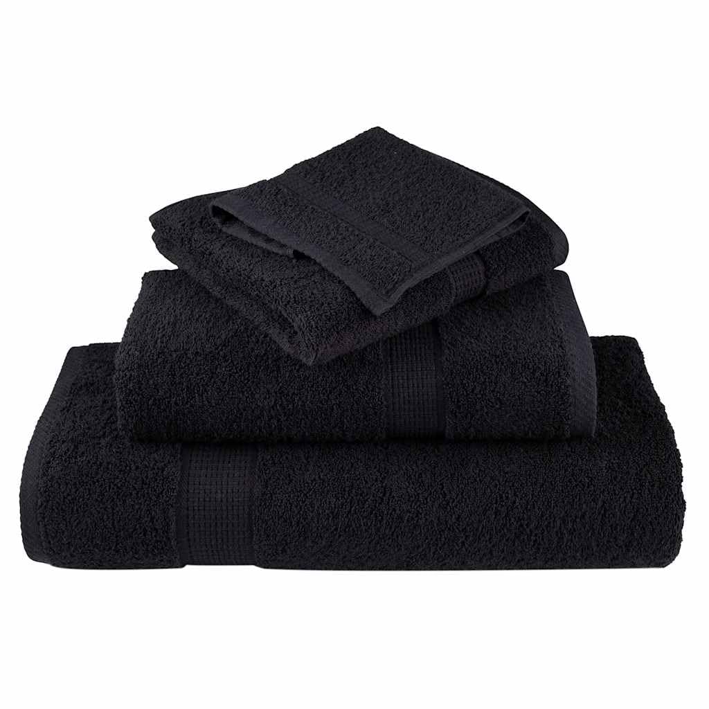 vidaXL Toallas Premium 2 uds 100% algodón Negro 100x200 cm 600 gsm, Toalla de Playa, Toalla de Playa, Toalla de baño Grande, Toalla de baño