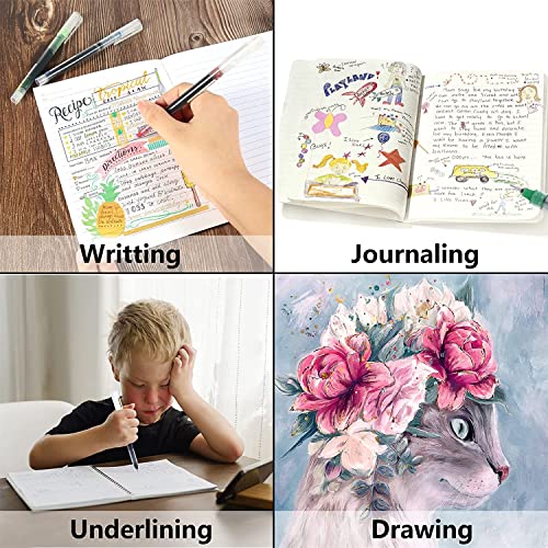 Jinja Brands 12 Pieces Rollerball Multicolored Pens, 0.5Mm Liquid Ink Rollerball Pen Fine Point Pens Gel Ink Pen Writing Pens Quick-Drying Ballpoint Pens Black Ink For Office School #TOP5