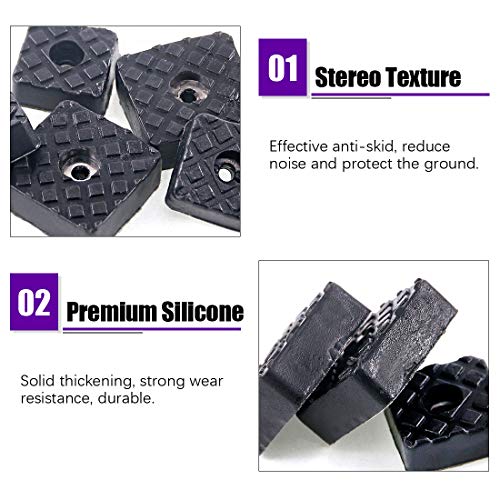 Swpeet 80Pcs Black 22mm & 30mm Square Shape Furniture Pads with Screws - Image 4
