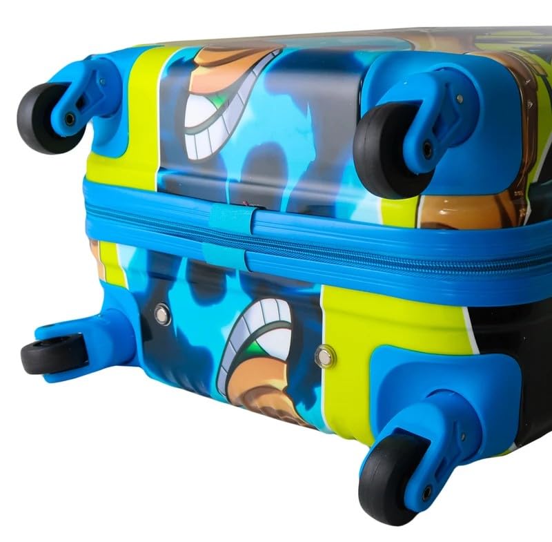 Image of ADSON Abs Kids Trolley 360 Rotating Luggage 360 Degree Wheels Non-Breakable 20 Inch Kids Hardsided Suitcase with 4 Wheels, 360 Degree Wheel Travel Trolley Bag (Green Ben 10)